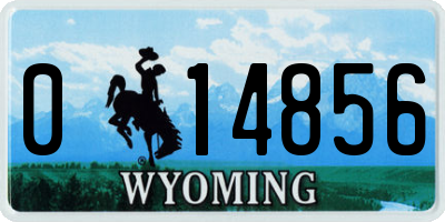 WY license plate 014856
