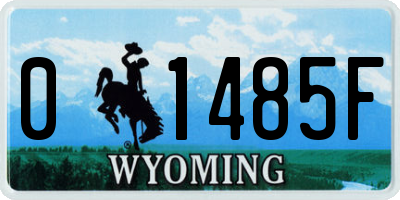 WY license plate 01485F