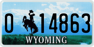 WY license plate 014863