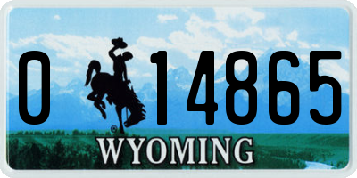 WY license plate 014865
