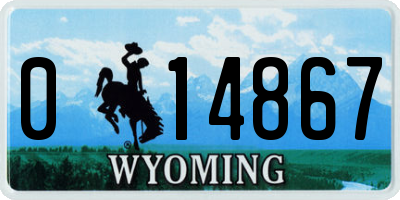 WY license plate 014867