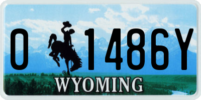 WY license plate 01486Y