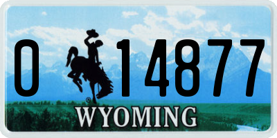 WY license plate 014877