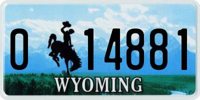 WY license plate 014881