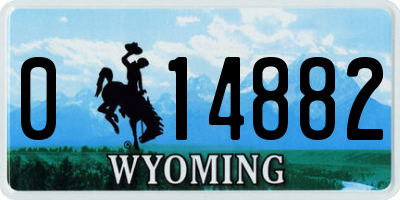 WY license plate 014882