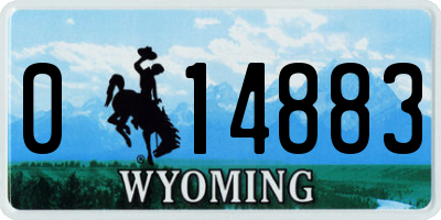 WY license plate 014883
