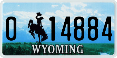 WY license plate 014884