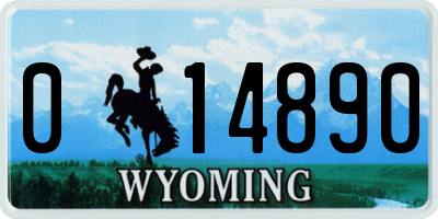 WY license plate 014890