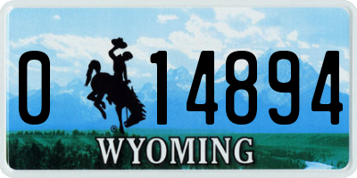 WY license plate 014894