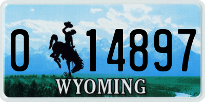 WY license plate 014897