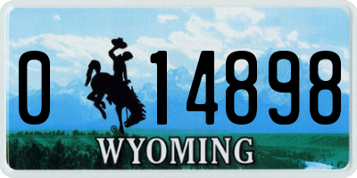 WY license plate 014898