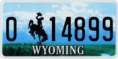 WY license plate 014899