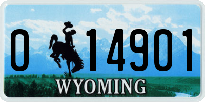 WY license plate 014901