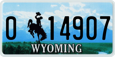 WY license plate 014907