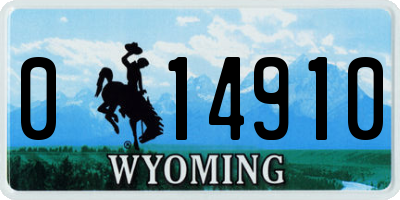 WY license plate 014910