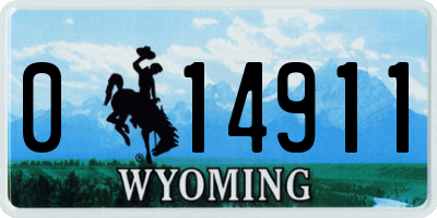 WY license plate 014911