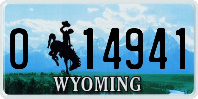 WY license plate 014941