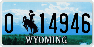 WY license plate 014946