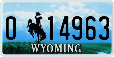 WY license plate 014963