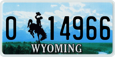 WY license plate 014966