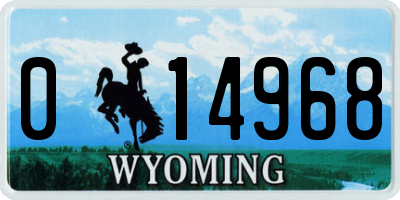 WY license plate 014968