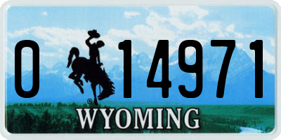 WY license plate 014971