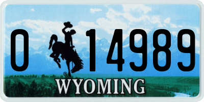 WY license plate 014989
