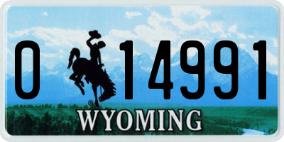 WY license plate 014991