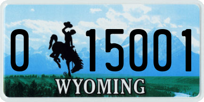 WY license plate 015001