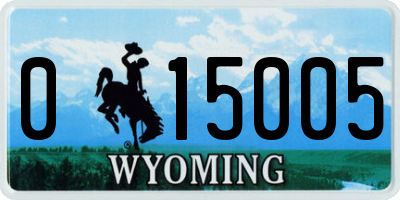 WY license plate 015005