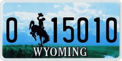 WY license plate 015010