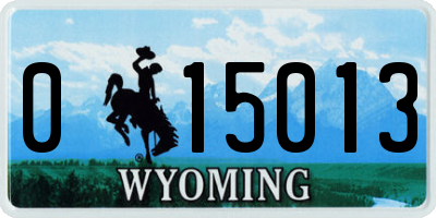 WY license plate 015013