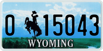 WY license plate 015043