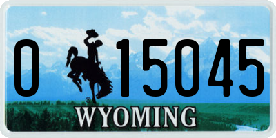 WY license plate 015045