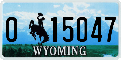 WY license plate 015047