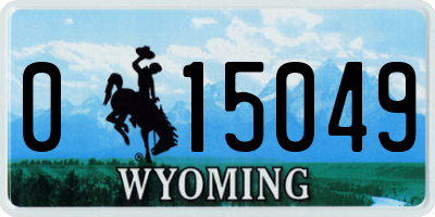 WY license plate 015049