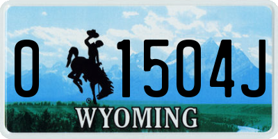 WY license plate 01504J
