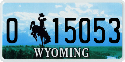 WY license plate 015053