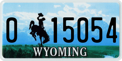 WY license plate 015054