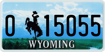 WY license plate 015055