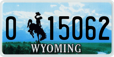 WY license plate 015062