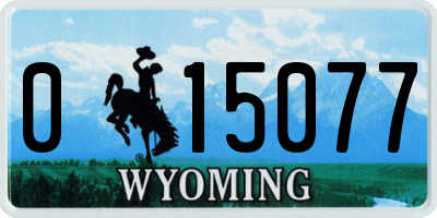 WY license plate 015077