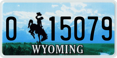 WY license plate 015079