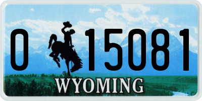 WY license plate 015081