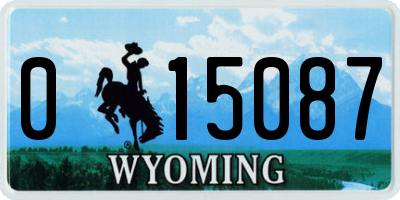 WY license plate 015087