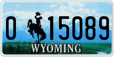 WY license plate 015089