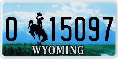 WY license plate 015097