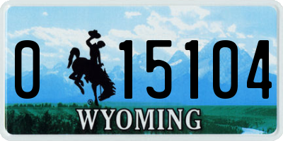 WY license plate 015104