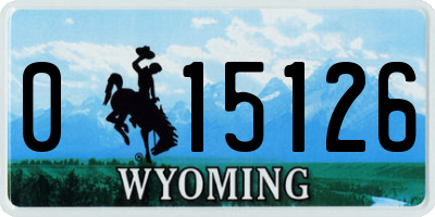 WY license plate 015126