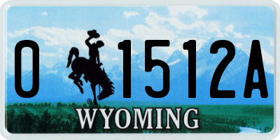 WY license plate 01512A